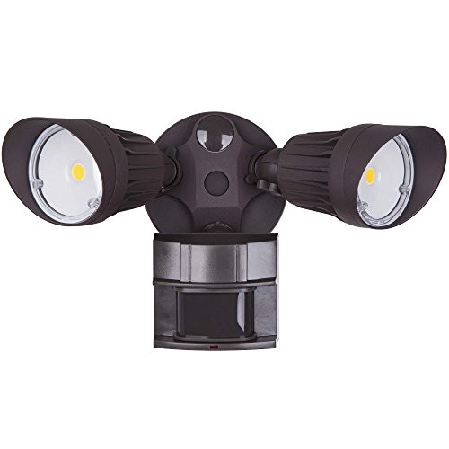LED Security Light 20W Flood (100 Watt Replacement), Motion Sensor + Photocell, 1500 lm, 5000K (Daylight), Adjustable Head, Bronze, IP65, ETL Listed