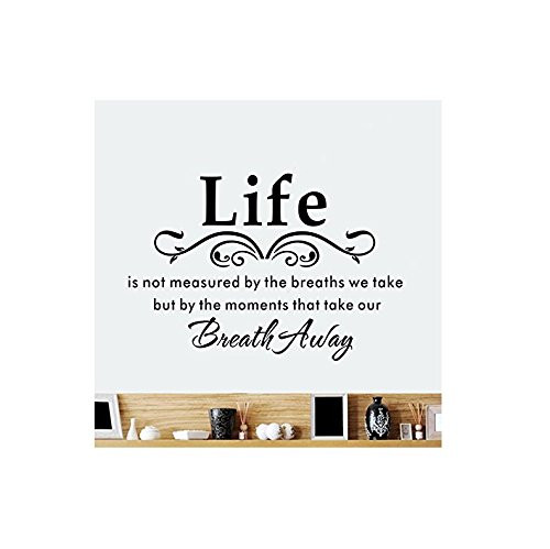 Blinggo Life is Not Measured by The Breaths We Take, but by The Moments That Take Our Breath Away-Vinyl Wall Lettering Stickers Quotes and Sayings Home Art Decor Decal Blinggo Life is Not Measured by The Breaths We Take, but by The Moments That Take Our Breath Away-Vinyl Wall Lettering Stickers Quotes and Sayings Home Art Decor Decal