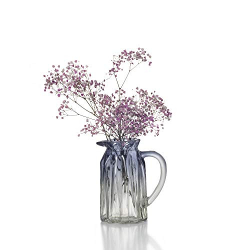 Ekirlin Glass Mug Shape Flower Vase,Tabletop Planter Glass Vase for Weddings, Events,Decoration,Arrangements,Flowers,Office,or Home Flower Vase (Gray)