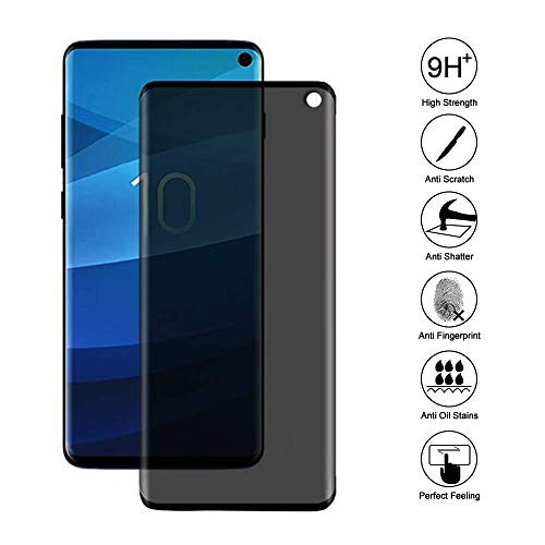 S10 Privacy Tempered Glass Screen Protector,Rainske 9H Hardness Anti-Spy Glass Film, 3D Curved Screen,Anti-Scratch,Touching Sensitive with Bubble Free for Samsung Galaxy S10 (S10-2PC) S10 Privacy Tempered Glass Screen Protector,Rainske 9H Hardness Anti-Spy Glass Film, 3D Curved Screen,Anti-Scratch,Touching Sensitive with Bubble Free for Samsung Galaxy S10 (S10-2PC)