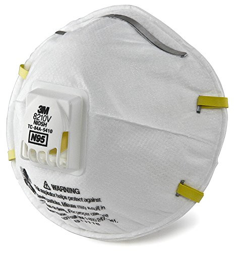 3M Particulate Respirator 8210V, N95 Respiratory Protection, 3 Single Respirators
