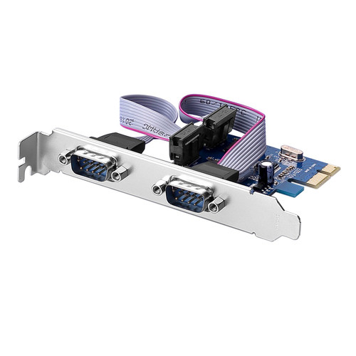 Sienoc PCI-express to 2 Ports DB9 Serial RS232 RS-232 Com Card for WIN7
