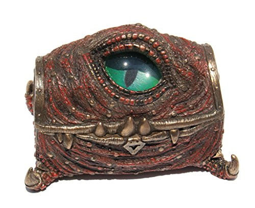 Mimic Chest Dragon Eye Trinket Box, 6.25 Inch Long