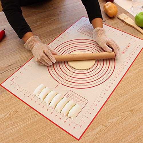 MISSALIS Silicone Pastry Mat for Rolling Dough Non Slip, Non Stick Baking Mat with Measurement for Macaron, Pie Crust, Bread and Cookies