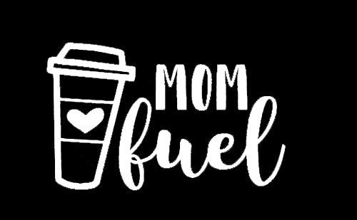Makarios LLC Mom Fuel Caffeine Mothers Cars Trucks Vans Walls Laptop MKR| White |5.5 x 3.5|MKR900