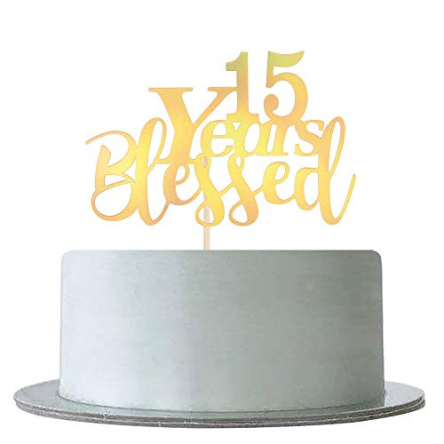 Mirror Gold 15 Years Blessed for Marriage Anniversary, 15th Birthday,Anniversary Party Decoration Supplies Mirror Gold 15 Years Blessed for Marriage Anniversary, 15th Birthday,Anniversary Party Decoration Supplies