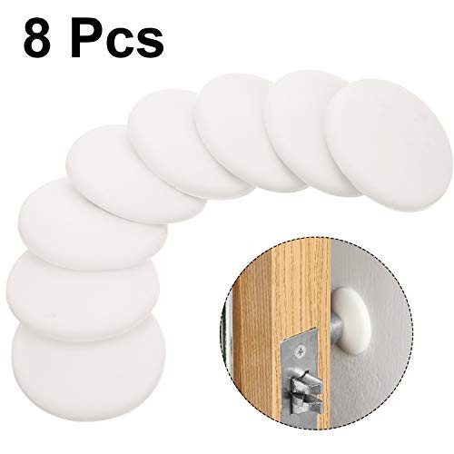 8 Pieces 1.57 Inch Silicone Door Knob Wall Protectors Door Handle Bumper Set Self Adhesive Door Knob Stopper Door Knob Wall Guard Stopper Rubber Stop, White