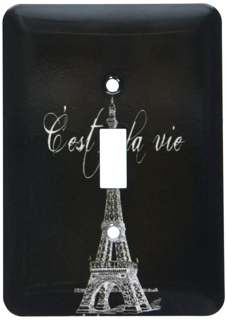 3dRose lsp_178953_1 French Black and White Eiffel Tower Light Switch Cover