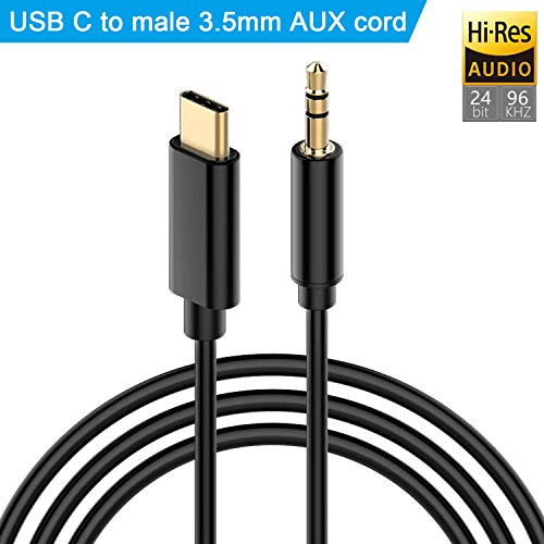 USB C to 3.5mm Male Car AUX Cord Adapter Ewadoo Type C to 3.5 mm Headphone Audio Stereo Jack Extension Cable Compatible with Pixel 3/ 3XL/ 2/ 2XL, Essential Phone PH-1, Moto Z3, HTC 10/ U11 and More