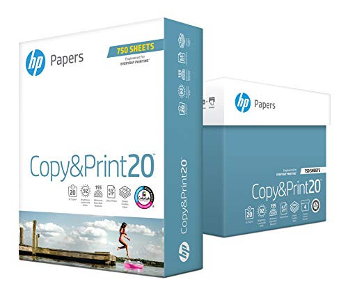 HP Printer Paper, Copy and Print20, 8.5 x 11 Paper, Letter Size, 20lb Paper, 92 Bright, 3,000 Sheets / 4 Ream Carton (200030C) Acid Free Paper