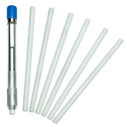 ALLY Tools Round Soapstone Holder with 7 Round Professional Quality Soapstone Pens for Welding and Welders Perfect for Making Removable Markings on Steel, Cast Iron, Textile/Fabric