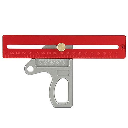 Woodworking Scribe Ruler Aluminum Alloy 45/90 Degree Angle Ruler Scribe Gauge Measuring Tool 200mm