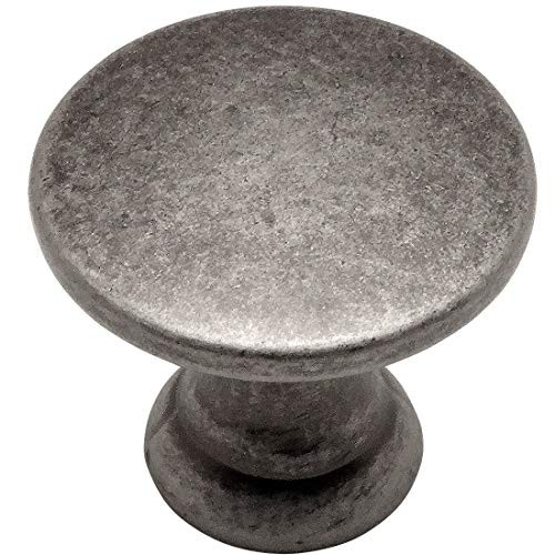 10 Pack - Cosmas 4545WN Weathered Nickel Cabinet Hardware Round Knob - 7/8" Diameter