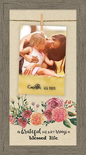Carpentree Clip Grateful Heart Photo Framed Art, 8x14, Multicolor