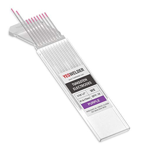TIG Weld Tungsten Electrode 1/16"x 7" 10-pk, NonRadioactive Comparable to E3 Purple YESWELDER