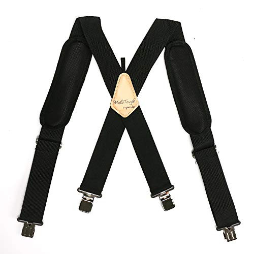 Melo Tough Padded Work Suspenders With Super Strong Clip For Dewalt Carpenters Combo Tool Belt |Bucket Boss Carpenter's Suspension Rig