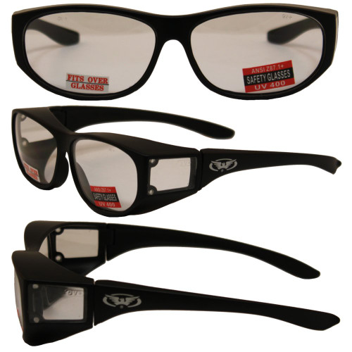 Escort Over Glasses Clear Lens Safety Glasses Has Matching Side Lens Meets ANSI Z87.1-2003 Standards for Safety Eyewear