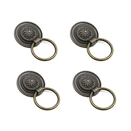 HONJIE 51 x 30mm/2" x 1.2" Vintage European Style Cabinet Cupboard Dresser Door Drawer Ring Pull Handles Knobs-4pcs