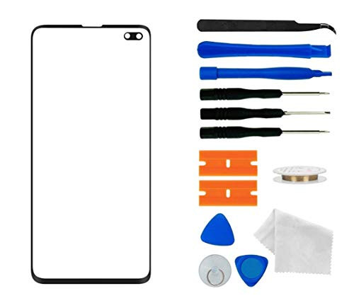 Compatible Samsung Galaxy S10+ Plus 6.4 inch Screen Replacement Front Outer Lens Glass Screen Replacement Repair with Adhesive and Tool kit.