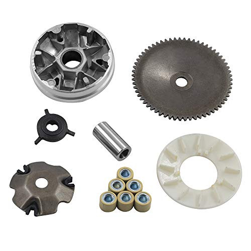 Complete Variator Kits for Gy6 50cc/80cc 139QMB/147QMD Engine, Drive Wheel Assy Performance 8.5 Gram Rollers CVT Front Clutch for Scooter Atv and Gokart(GY6 50/80)