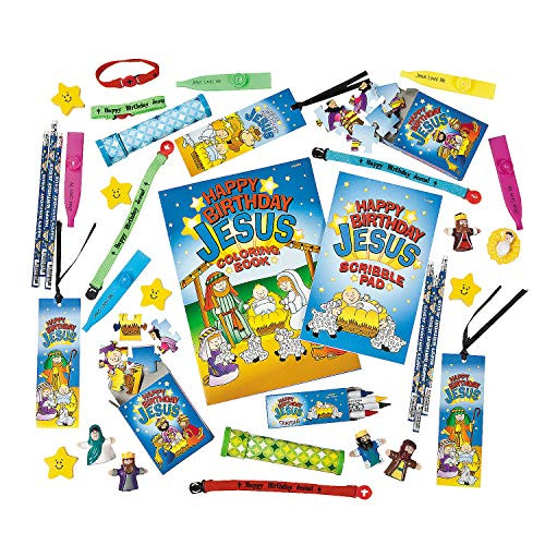 Fun Express - Happy Birthday Jesus Novelty Asst. (50pc for Christmas - Toys - Assortments - 50Pc Assortments - Christmas - 50 Pieces