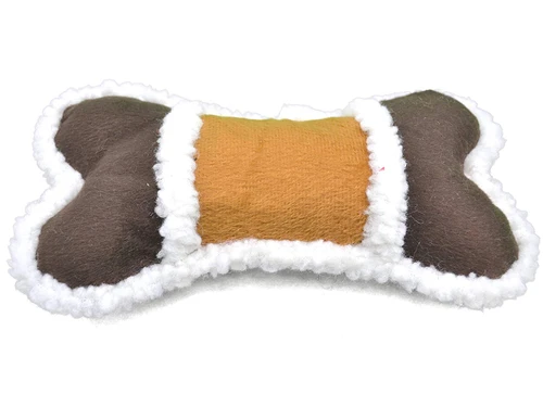 Amazing Pet Products 2-Tone Sherpa Plush Dog Toy, Bone