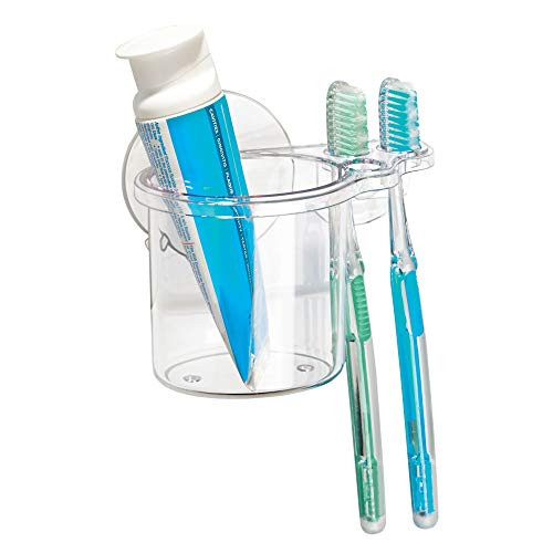 InterDesign Bathroom Shower Suction Toothbrush and Toothpaste Holder - Clear InterDesign Bathroom Shower Suction Toothbrush and Toothpaste Holder - Clear