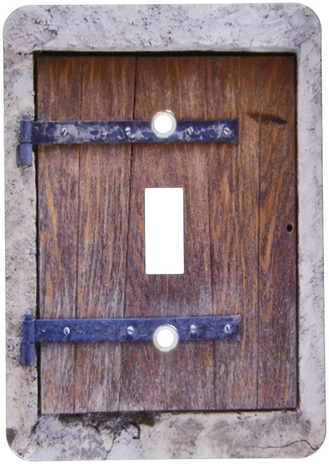 3dRose lsp_157619_1 Wooden Medieval Style Trap Door Photo Print Offbeat Humor Unusual Bizarre Humorous Fun Funny Light Switch Cover