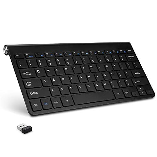 Mini USB Wireless Keyboard, Computer Small Keyboard Wireless, Wireless Keyboard for Mac & MacBook Pro, Ultra Slim Compact Wireless USB Keyboard for Laptop &Tablet by AODOOR