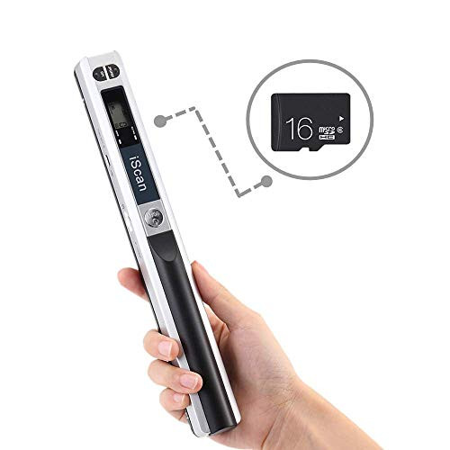 16GB MicroSD Card Portable Handheld Document Scanner Kit, Mini Pen Scanner Copier,Document and Image A4 8.27 Inches Size Windows System