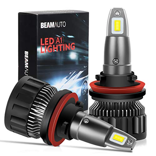 H11 H16 LED Headlight Bulbs Conversion Kit, BEAMAUTO H8 H9 10000 Lumens High Power Adjustable Beam, 6000K Xenon White