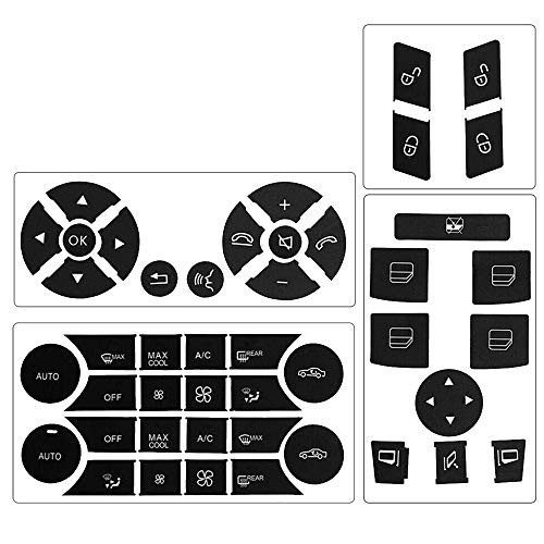 Steering Wheel & Window Switch & Door Lock Switch & AC Button Stickers for 2008 2009 2010 2011 2012 2013 2014 Benz