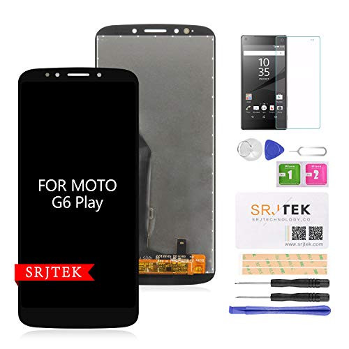 Screen Replacement for Motorola Moto G6 Play XT1922-9 XT1922-6 XT1922-7 5.7'' Glass LCD Screen Display Touch Digitizer Repair Parts Assembly+Tempered Glass Protector(Black)