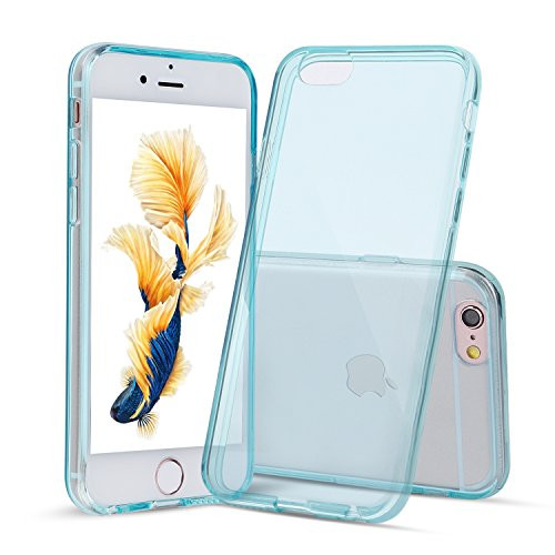 Shamo's Case iPhone 6 Plus and iPhone 6S Plus Transparent Shock Absorption TPU Rubber Gel (Blue)