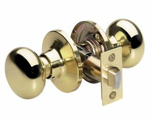 Master Lock BCO0403 Biscuit Passage Door Knob,  Bright Brass