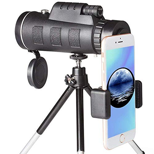 Holoras Monocular Telescope, 40×60 BAK4 Prism Monocular Scope FMC Lens Single Hand Focus with Tripod and Phone Adapter (Black)