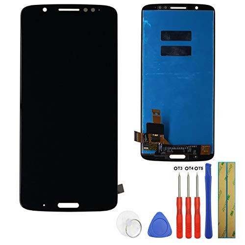 E-yiiviil Replacement Screen Compatible for Motorola Moto G6 Plus Replacement Touch Screen LCD Assembly Front Pannel + Adhesive with Toolkit (Black)
