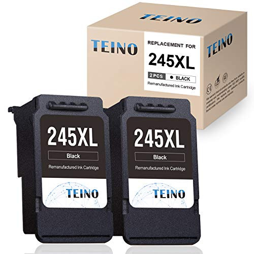 TEINO Re-Manufactured Ink Cartridges Replacement for Canon 245 245XL PG-245XL Use with Canon PIXMA MG2520 MG2920 MG2922 MG2924 MG2420 MG2522 MG2525 MG3020 MG2555 MX490 MX492 (2 Black)