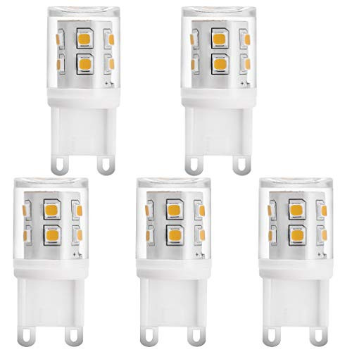 LXcom G9 LED Bulb 2W (20W Halogen Equivalent) 200LM G9 Base LED Halogen Replacement Bulbs 110V Non-Dimmable Warm White 3000K for Ceiling Fan Chandelier Home Lighting, 5 Pack LXcom G9 LED Bulb 2W (20W Halogen Equivalent) 200LM G9 Base LED Halogen Replacement Bulbs 110V Non-Dimmable Warm White 3000K for Ceiling Fan Chandelier Home Lighting, 5 Pack