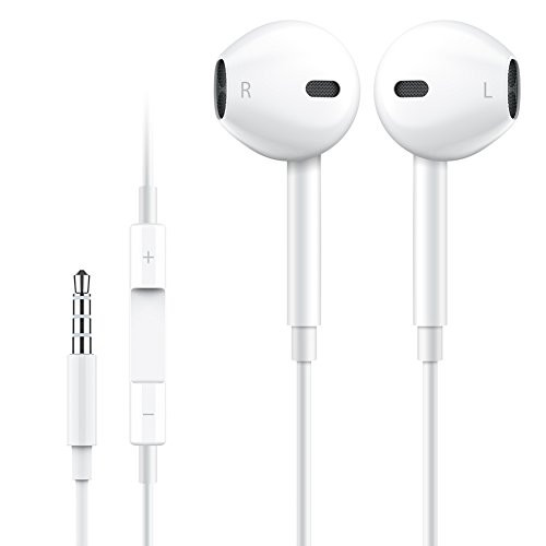 Headphones/Earphones/Earbuds, 3.5mm Wired Headphones Noise Isolating Earphones Built-in Microphone & Volume Control -white4