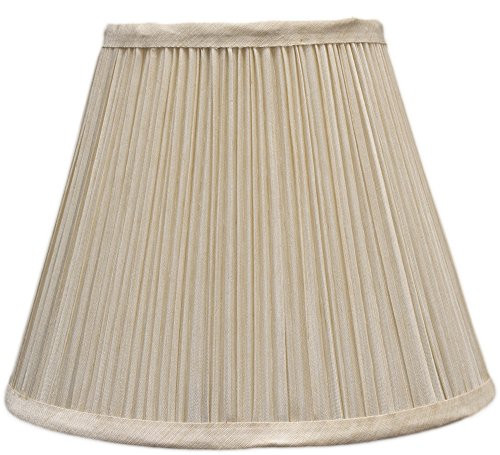 Urbanest Mushroom Pleated Softback Lamp Shade, Faux Silk, 5-inch by 9-inch by 7-inch, Eggshell, Spider Fitter