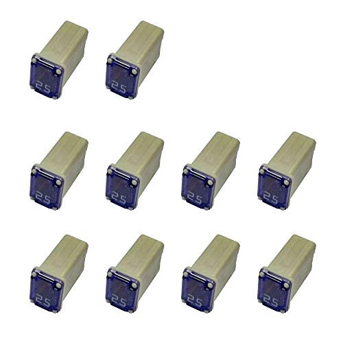 10 Pack 608825 25 Amp Micro Cartridge Fuses - FMM MCASE Type Fuse