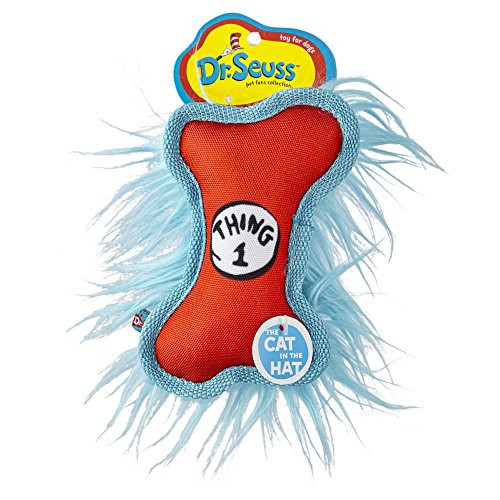 'Dr. Seuss Thing One 1 and Thing Two 2 Dog Squeaky Squeak Pet Toy Bundle