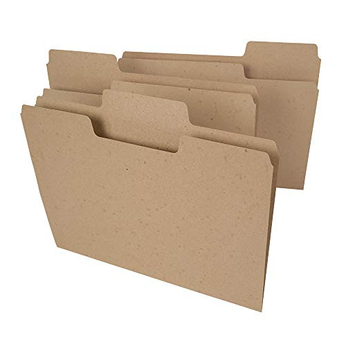 Smead Tree Free SuperTab File Folder, Oversized 1/3-Cut Tab, Letter Size, Natural Brown, 100 per Box (10751)
