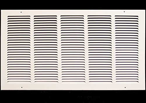 26"w X 14"h Steel Return Air Grilles - Sidewall and Ceiling - HVAC Duct Cover - White [Outer Dimensions: 27.75"w X 15.75"h]