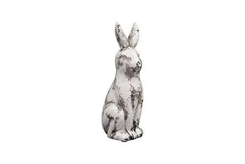 Creative Co-op Ceramic Bunny Rabbit Figurine, Distressed Cream