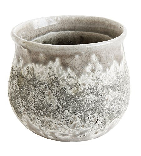 Creative Co-op Distressed Grey Round Terracotta Planter