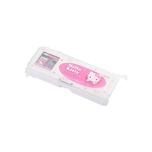 Hello Kitty Pencil Case Stationery Set Pencils Ruler Sharpener Eraser Student (White)