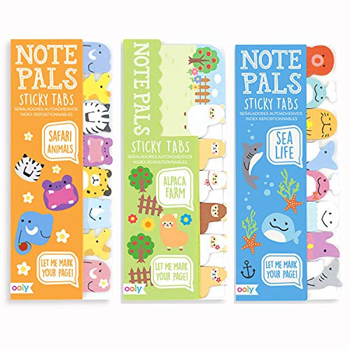 OOLY, Note Pals Sticky Note Pad Bundle Pack - Safari Animals, Alpaca Farm, Sea Life