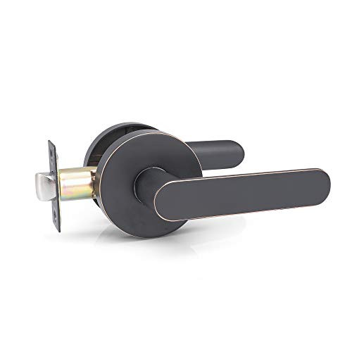 Dependable Direct Flat Door Handle Lever Set - Passage for Hallway, Closet - Oil Rubbed Bronze